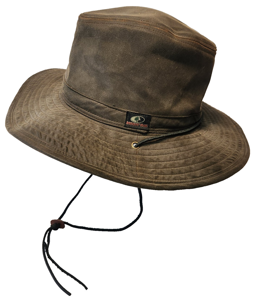 Mossy Oak Paramount Outdoors Weathered Cotton Outback Cowboy Hat Chin Strap OSFM